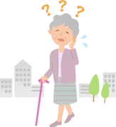 困っている高齢の女性