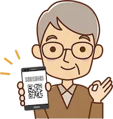 スマホで決済する男性