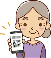 スマホで決済する女性